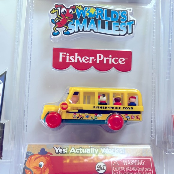 Worlds Smallest & Microfigure Toys. Fisher Price School Bus, Slinky, Transformer - Picture 2 of 4